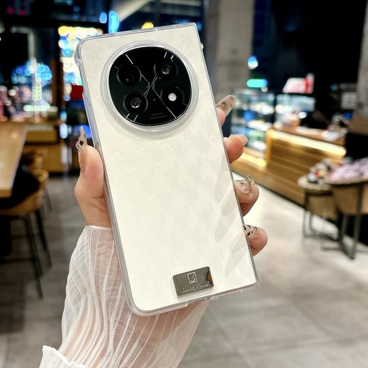 For OPPO Find N5 Transparent Edge Peacock Texture Phone Case