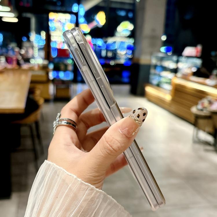 For OPPO Find N5 Transparent Edge Peacock Texture Phone Case