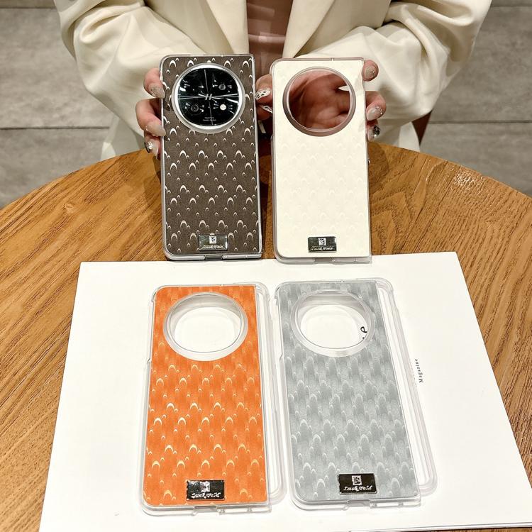 For OPPO Find N5 Transparent Edge Peacock Texture Phone Case