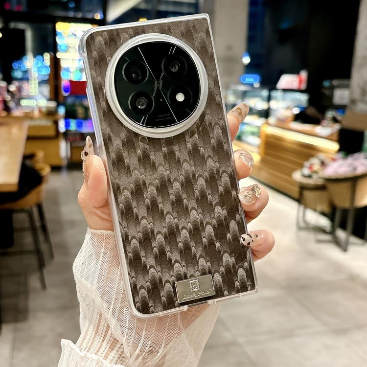 For OPPO Find N5 Transparent Edge Peacock Texture Phone Case