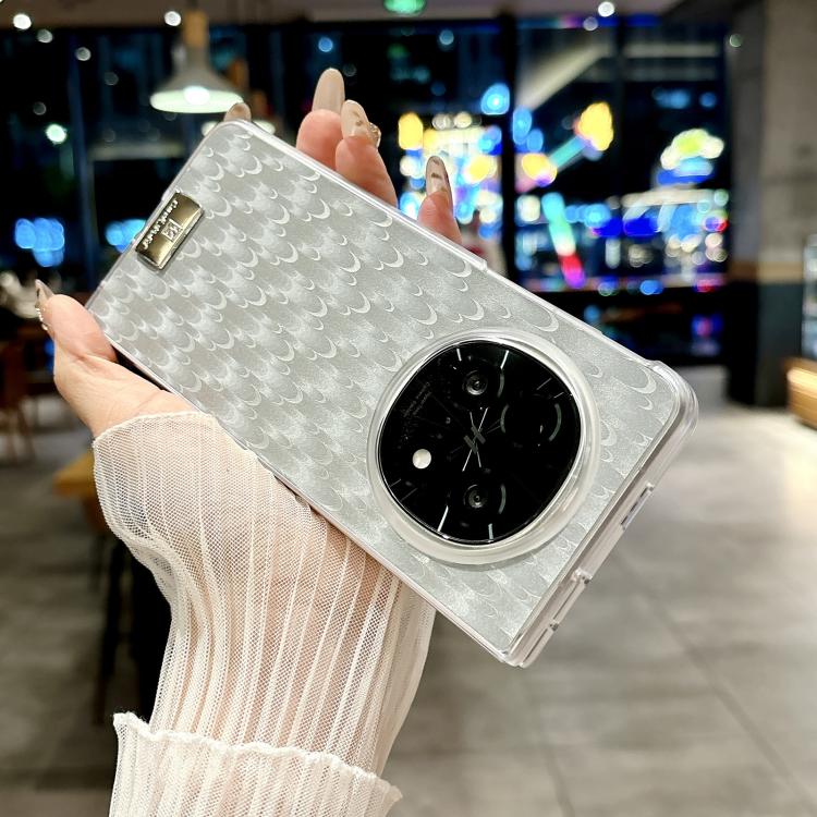 For OPPO Find N5 Transparent Edge Peacock Texture Phone Case