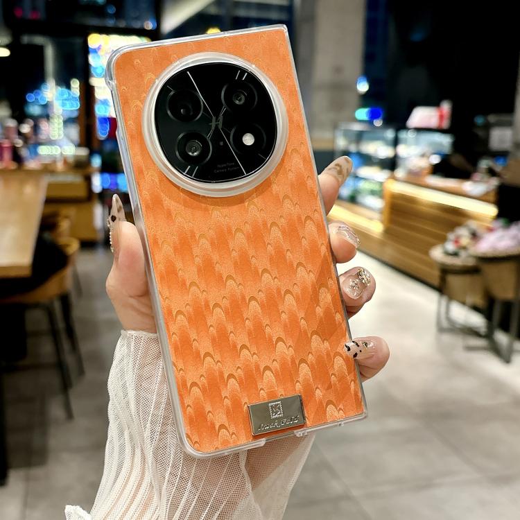 For OPPO Find N5 Transparent Edge Peacock Texture Phone Case