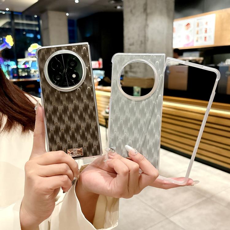 For OPPO Find N5 Transparent Edge Peacock Texture Phone Case