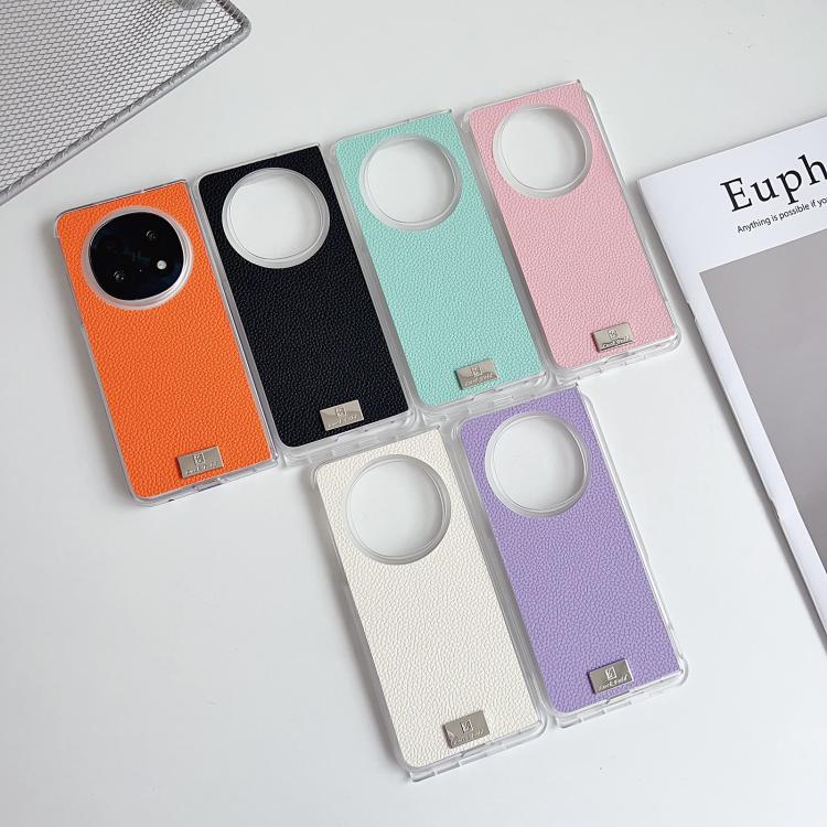 For OPPO Find N5 Transparent Edge Litchi Texture Phone Case