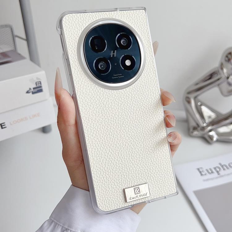 For OPPO Find N5 Transparent Edge Litchi Texture Phone Case