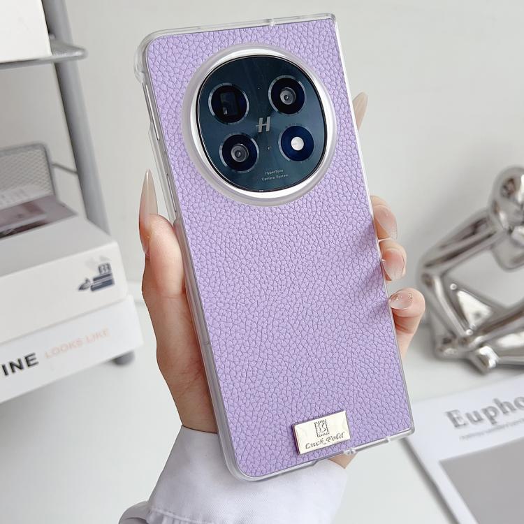 For OPPO Find N5 Transparent Edge Litchi Texture Phone Case