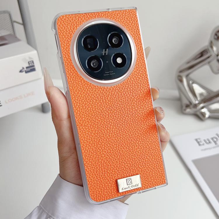For OPPO Find N5 Transparent Edge Litchi Texture Phone Case