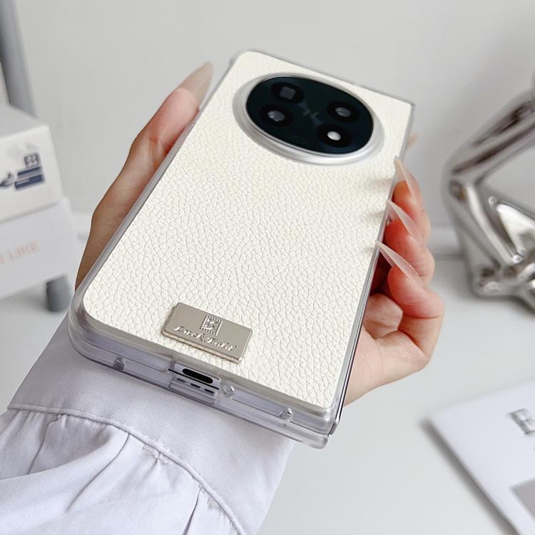 For OPPO Find N5 Transparent Edge Litchi Texture Phone Case