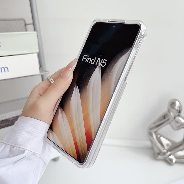 For OPPO Find N5 Transparent Edge Litchi Texture Phone Case