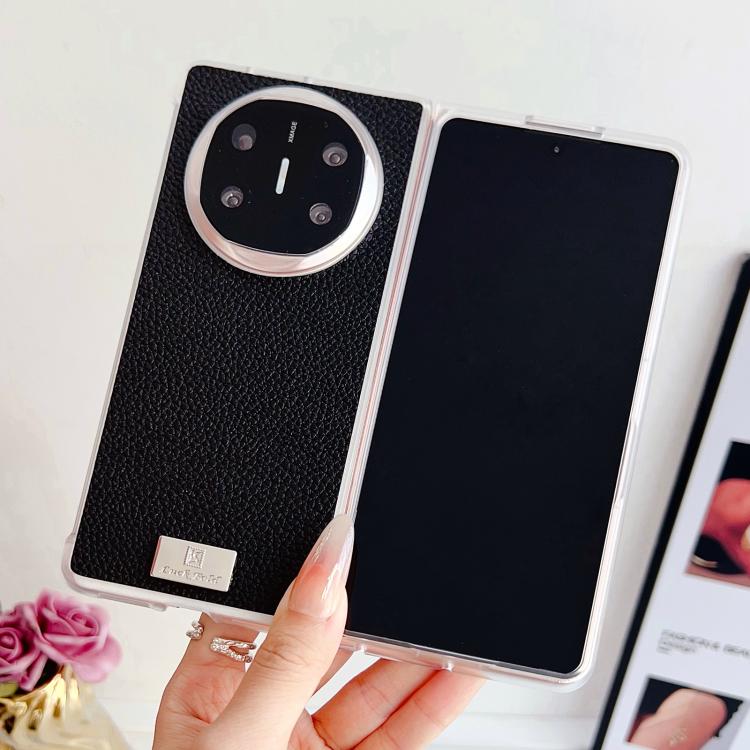 For Huawei Mate X6 Transparent Edge Litchi Texture Phone Case
