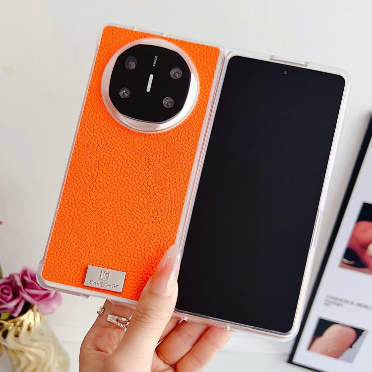 For Huawei Mate X6 Transparent Edge Litchi Texture Phone Case