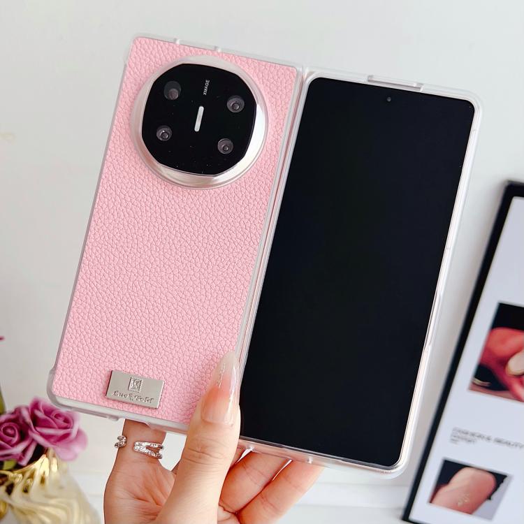 For Huawei Mate X6 Transparent Edge Litchi Texture Phone Case