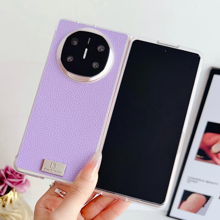 For Huawei Mate X3 / X5 Transparent Edge Litchi Texture Phone Case
