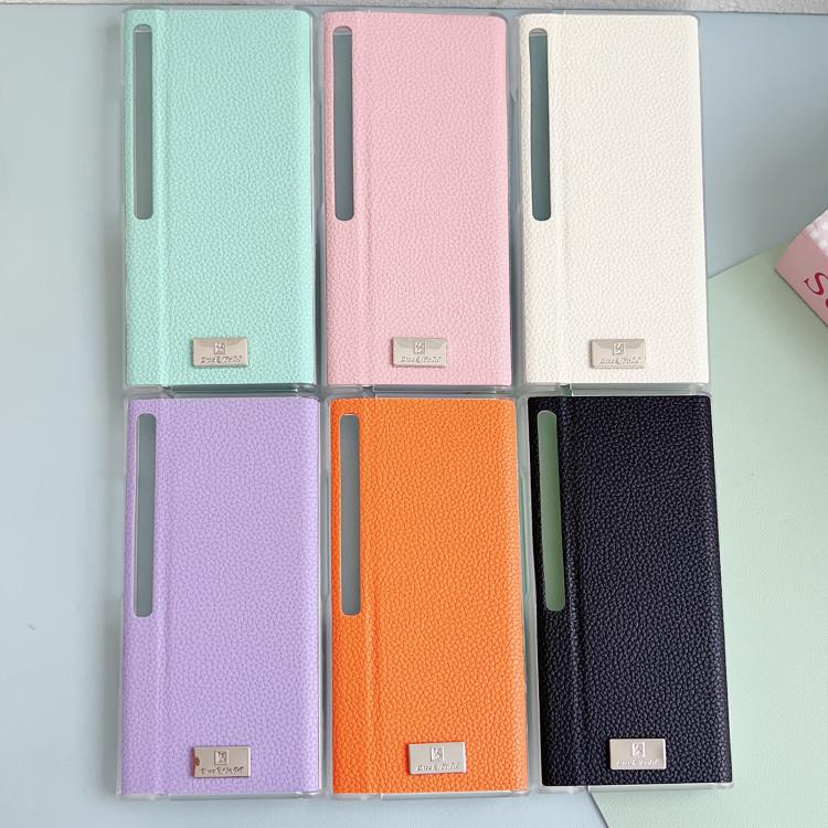 For Huawei Mate Xs 2 Transparent Edge Litchi Texture Phone Case