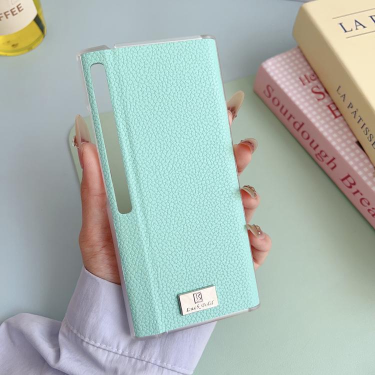 For Huawei Mate Xs 2 Transparent Edge Litchi Texture Phone Case