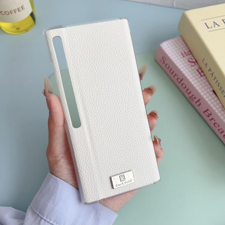 For Huawei Mate Xs 2 Transparent Edge Litchi Texture Phone Case