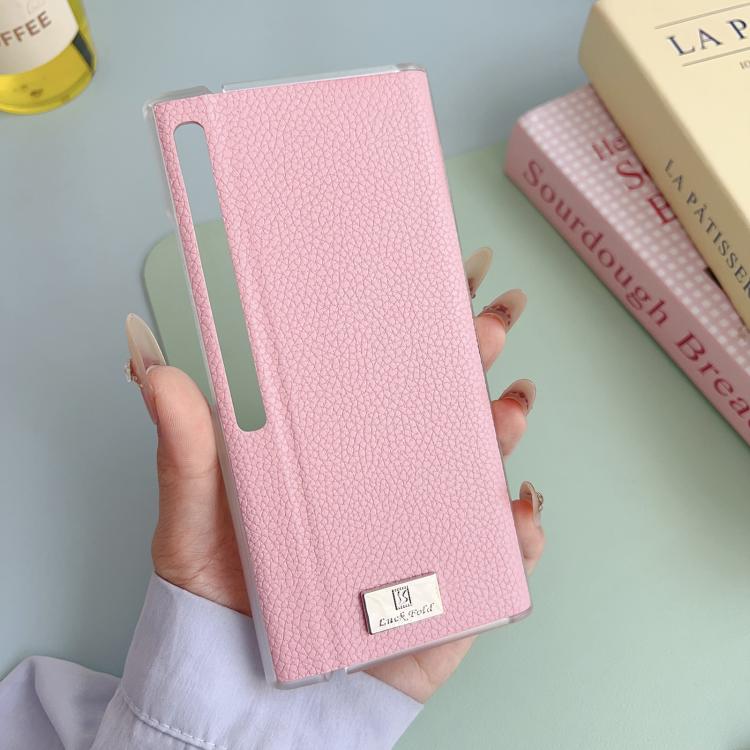 For Huawei Mate Xs 2 Transparent Edge Litchi Texture Phone Case