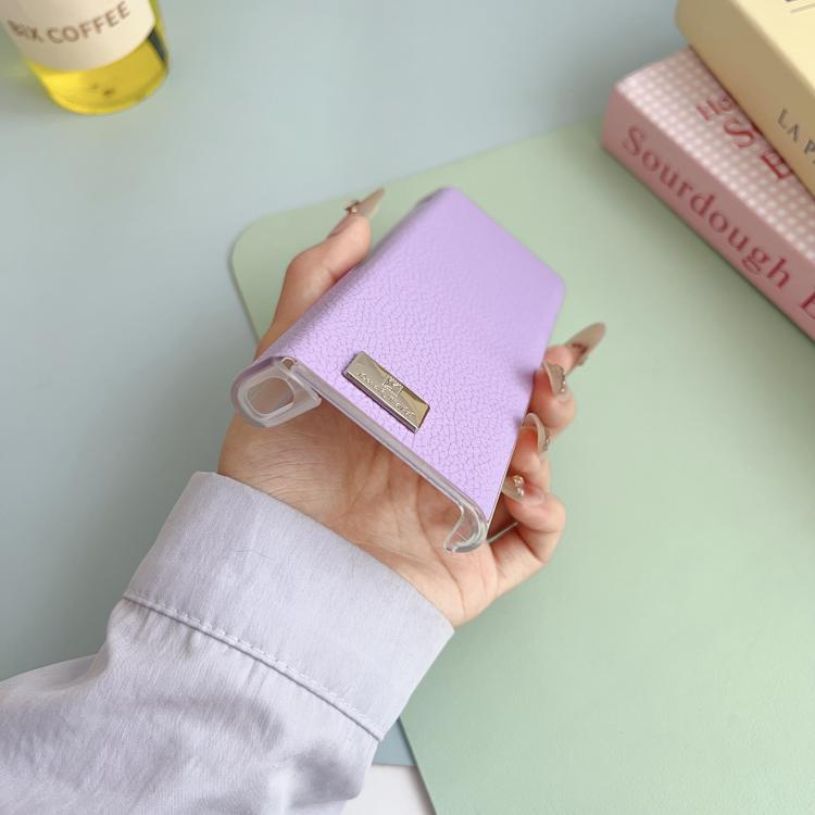 For Huawei Mate Xs 2 Transparent Edge Litchi Texture Phone Case