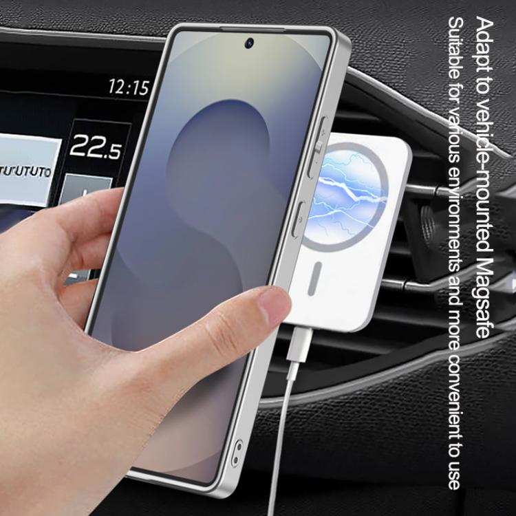 For Samsung Galaxy S25 Ultra 5G GKK Metal Paint Skin Feel Leather MagSafe Holder Phone Case