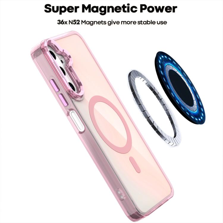 For Samsung Galaxy A05s Plating Gradient Discolor MagSafe Phone Case with Holder