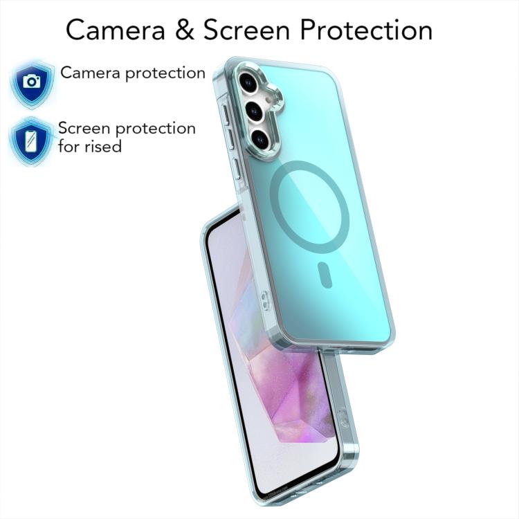 For Samsung Galaxy A55 5G Plating Gradient Discolor MagSafe Phone Case with Holder