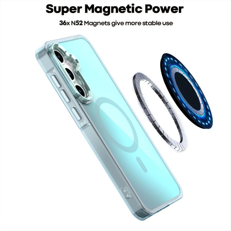 For Samsung Galaxy A55 5G Plating Gradient Discolor MagSafe Phone Case with Holder