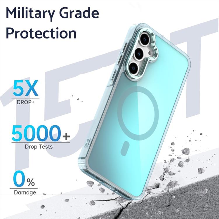 For Samsung Galaxy A55 5G Plating Gradient Discolor MagSafe Phone Case with Holder