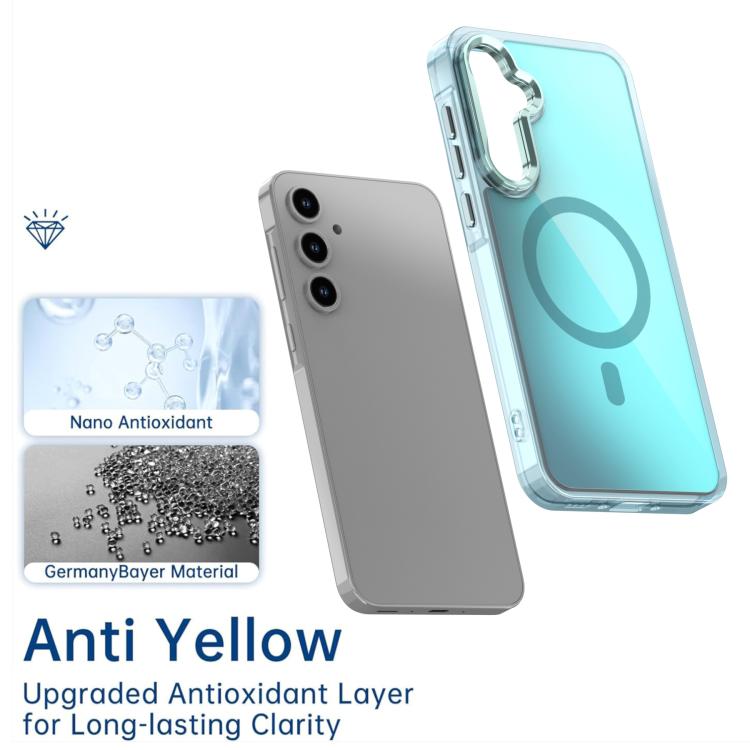 For Samsung Galaxy A55 5G Plating Gradient Discolor MagSafe Phone Case with Holder