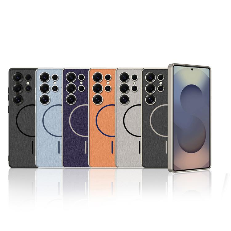 For Samsung Galaxy S25 Ultra 5G GKK Metal Paint Leather MagSafe Phone Case