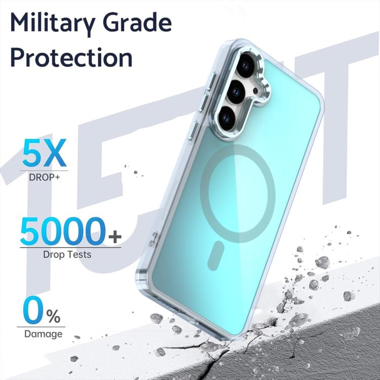 For Samsung Galaxy S25 5G Plating Gradient Discolor MagSafe Phone Case with Holder