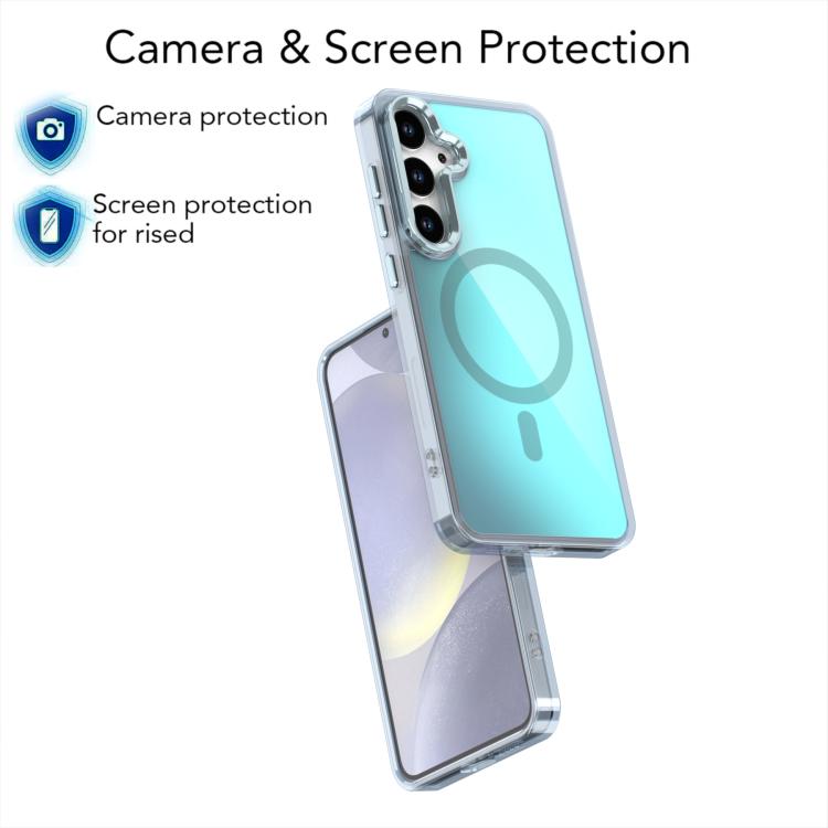 For Samsung Galaxy S24+ 5G Plating Gradient Discolor MagSafe Phone Case with Holder
