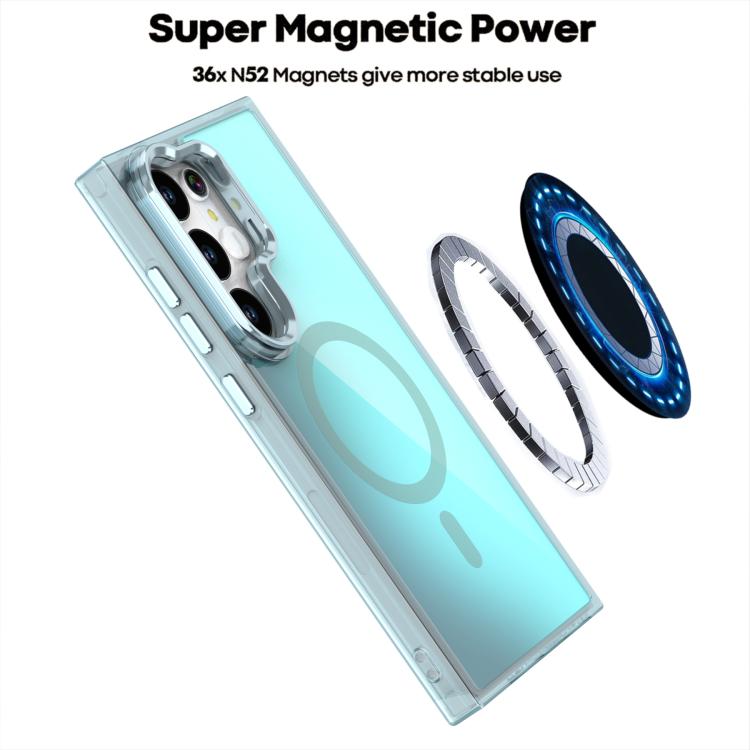 For Samsung Galaxy S25 Ultra 5G Plating Gradient Discolor MagSafe Phone Case with Holder