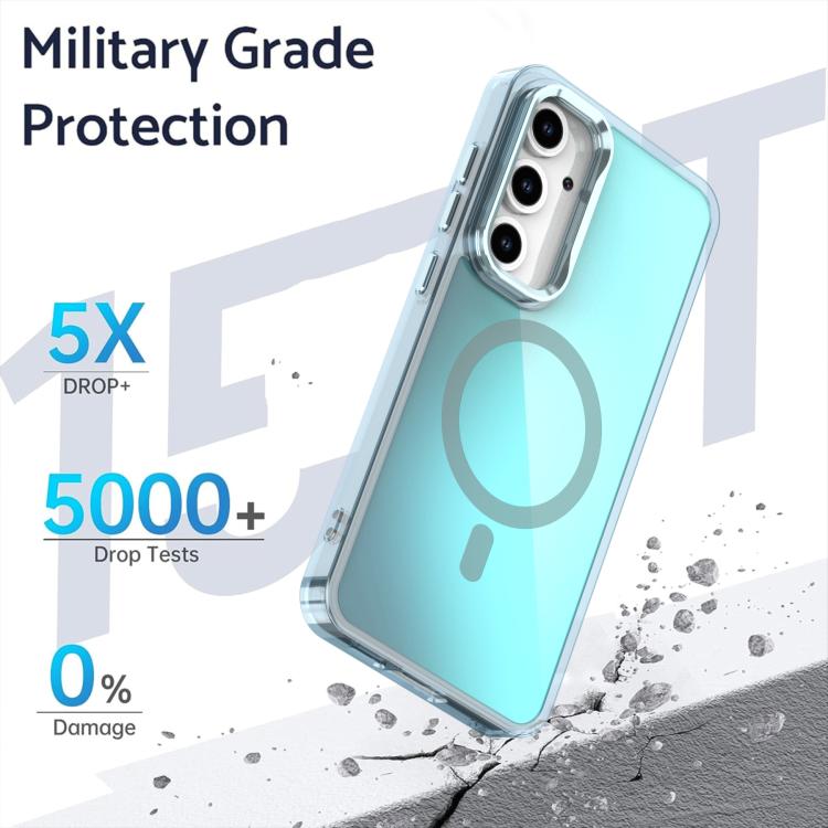 For Samsung Galaxy S24 FE 5G Plating Gradient Discolor MagSafe Phone Case with Holder