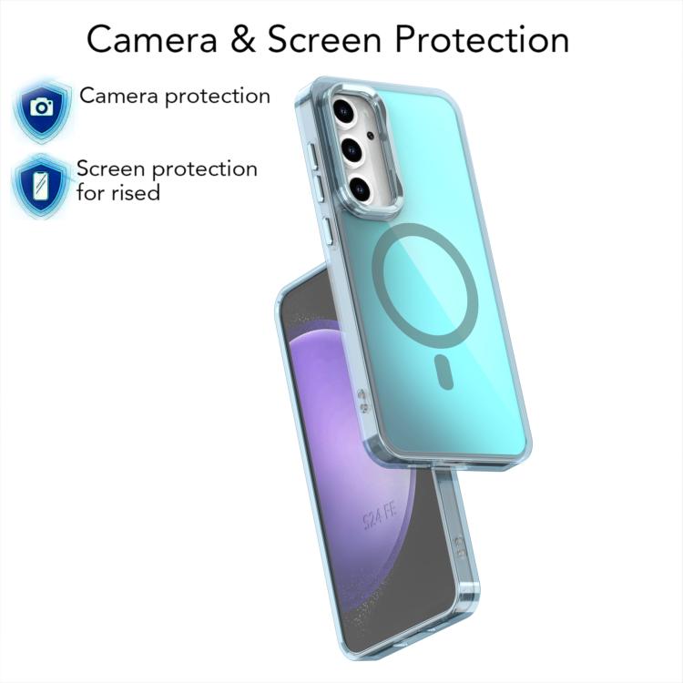 For Samsung Galaxy S24 FE 5G Plating Gradient Discolor MagSafe Phone Case with Holder