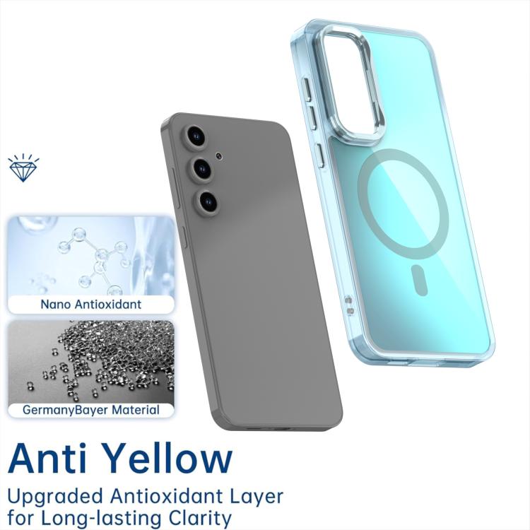For Samsung Galaxy S24 FE 5G Plating Gradient Discolor MagSafe Phone Case with Holder
