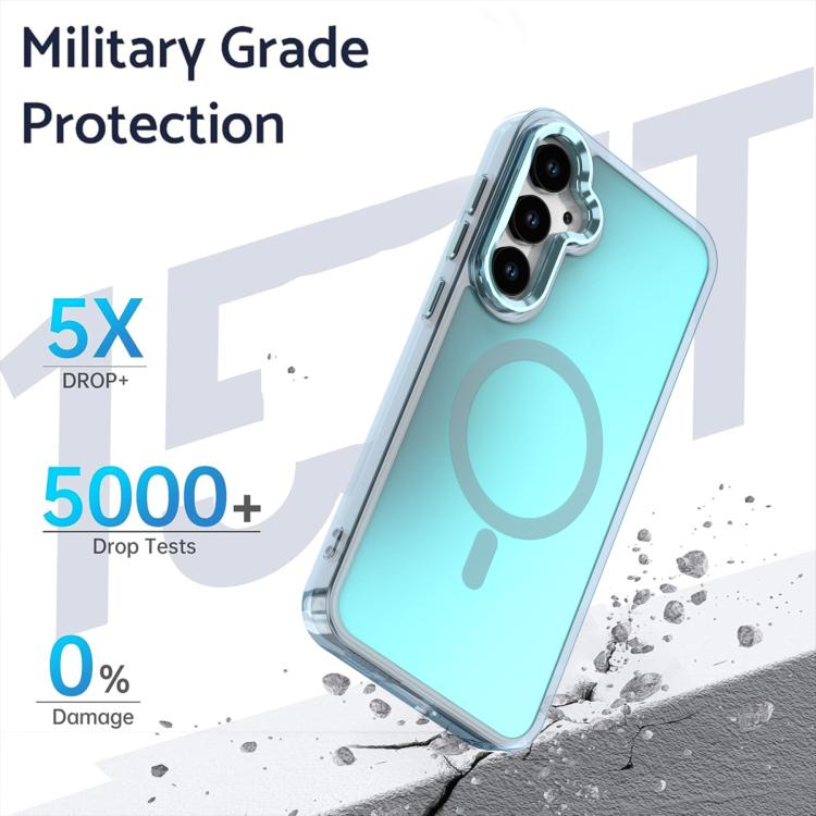 For Samsung Galaxy S23 FE 5G Plating Gradient Discolor MagSafe Phone Case with Holder