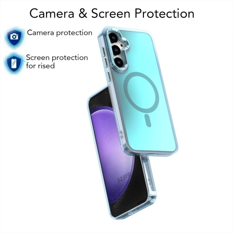 For Samsung Galaxy S23 FE 5G Plating Gradient Discolor MagSafe Phone Case with Holder