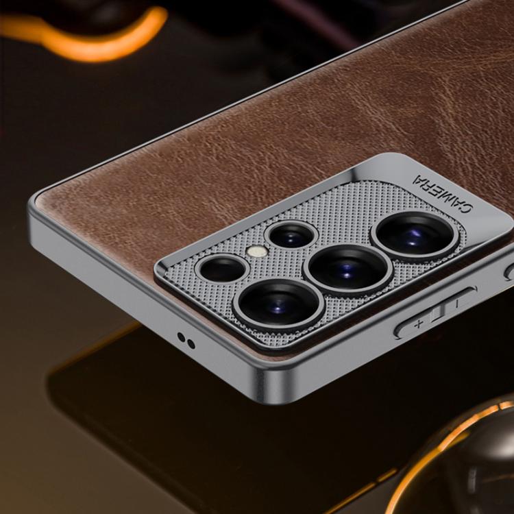 For Samsung Galaxy S25 Ultra 5G GKK Oil Wax Leather Scale Lens Phone Case