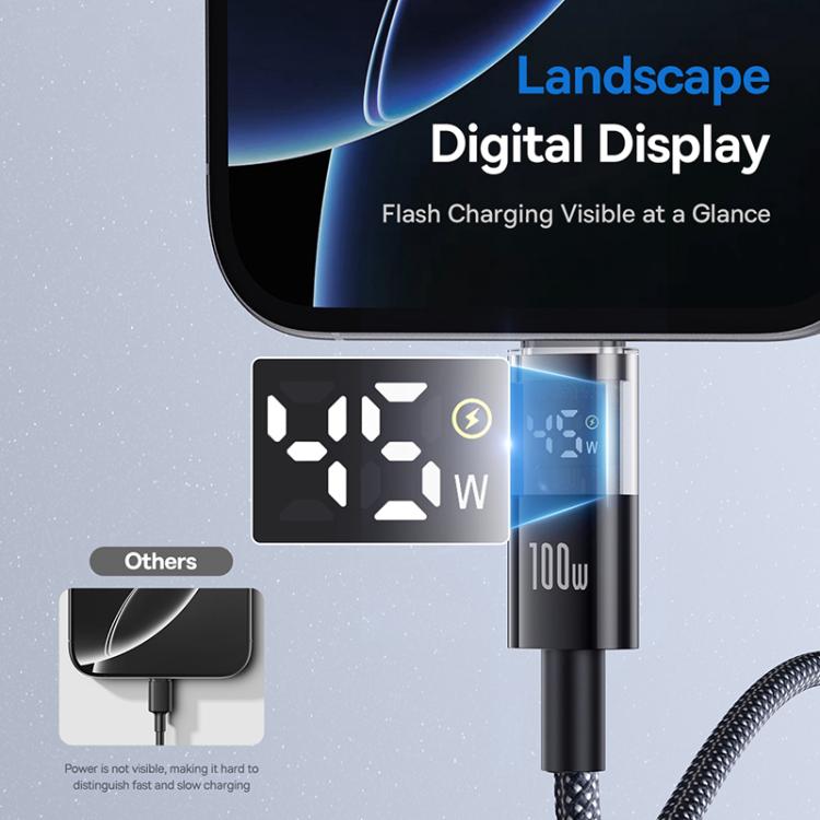 Baseus Display 100W Type-C to Type-C Fast Charging Cable, Length:2m