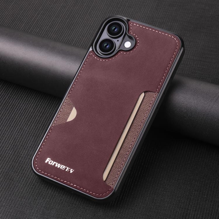 For iPhone 16 Plus Forwenw F5 Series Integrated Card Bag Phone Case