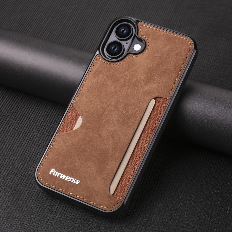 For iPhone 16 Forwenw F5 Series Integrated Card Bag Phone Case