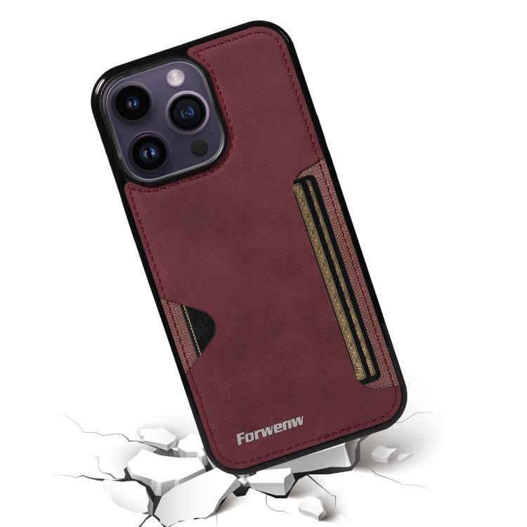 For iPhone 14 Pro Max Forwenw F5 Series Integrated Card Bag Phone Case