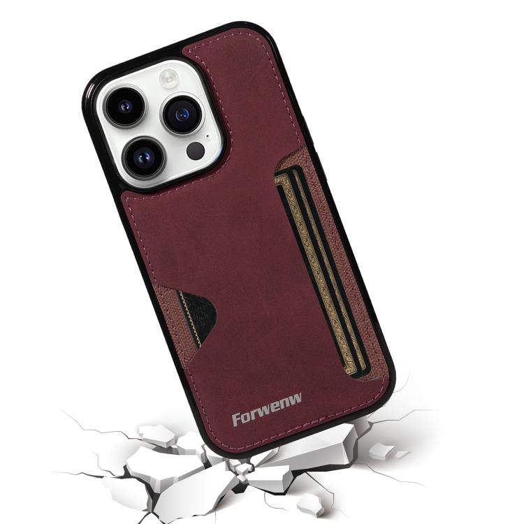 For iPhone 14 Pro Forwenw F5 Series Integrated Card Bag Phone Case