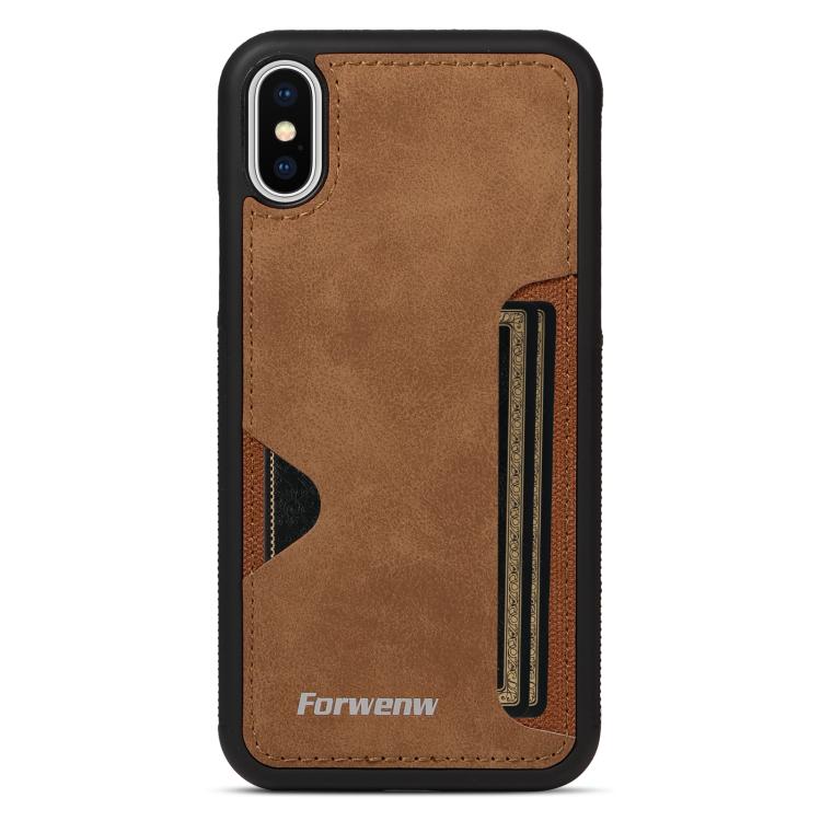 For iPhone X / XS Forwenw F5 Series Integrated Card Bag Phone Case