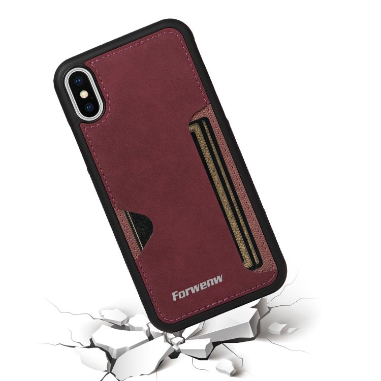 For iPhone X / XS Forwenw F5 Series Integrated Card Bag Phone Case