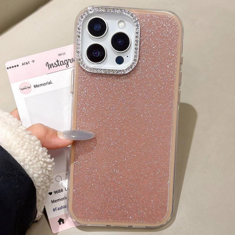 For iPhone 16 Pro Max Rhinestone-Embedded Camera Frame Glitter Full Coverage Phone Case