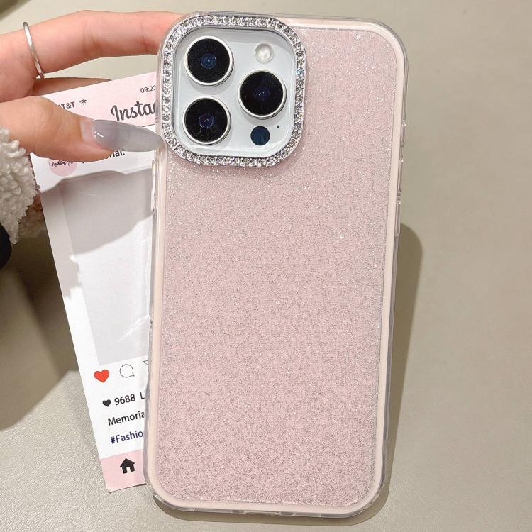 For iPhone 16 Pro Rhinestone-Embedded Camera Frame Glitter Full Coverage Phone Case