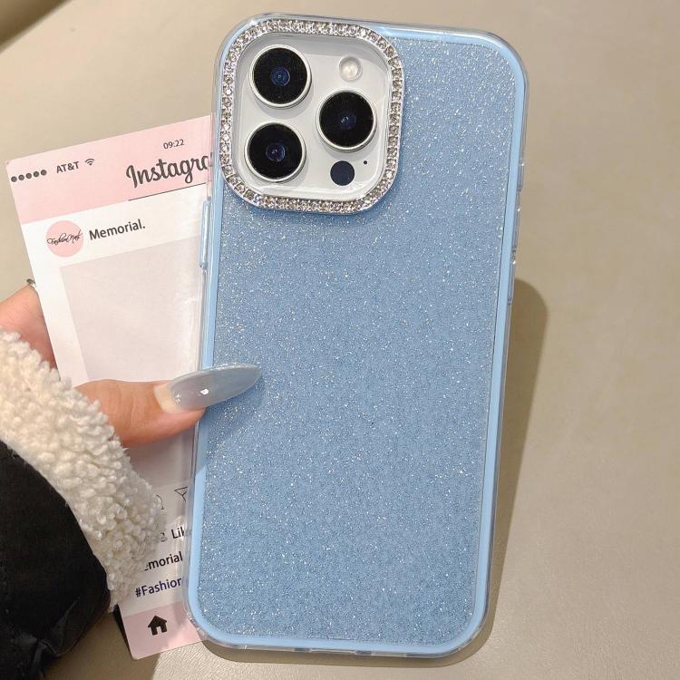 For iPhone 16 Pro Rhinestone-Embedded Camera Frame Glitter Full Coverage Phone Case