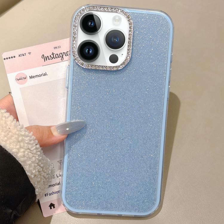 For iPhone 14 Pro Max Rhinestone-Embedded Camera Frame Glitter Full Coverage Phone Case