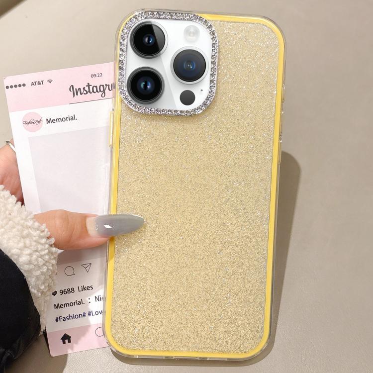 For iPhone 12 Pro Max Rhinestone-Embedded Camera Frame Glitter Full Coverage Phone Case